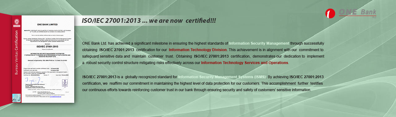 ISO/IEC 27001:2013 we are now certified